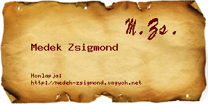 Medek Zsigmond névjegykártya