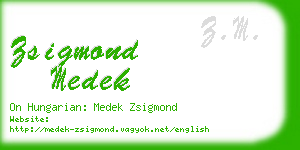 zsigmond medek business card